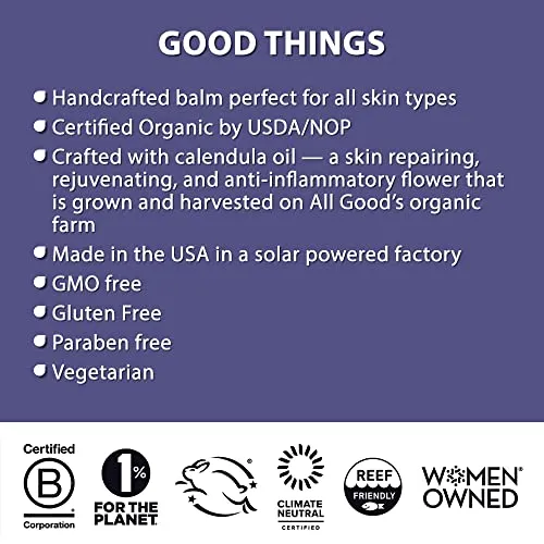 All Good Goop Calendula Ointment - Chafing Cream, Dry Skin Salve, Chapped Lips (2 oz)