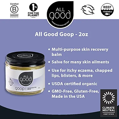 All Good Goop Calendula Ointment - Chafing Cream, Dry Skin Salve, Chapped Lips (2 oz)