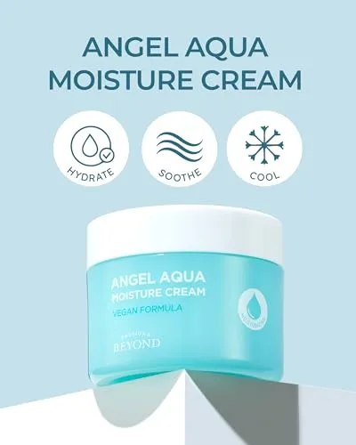 BEYOND Angel Aqua Cream (5.1fl oz) - Instant Cooling, Hydrating, Soothing Lightweight Face Gel Moisturizer, Sleeping Mask. Korean Skin Care, Vegan. Cica, Hyaluronic Acid, Panthenol.