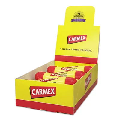 Carmex Moisturizing Lip Balm, Original Flavor, 0.25 oz Jar, 12/Box (62458)