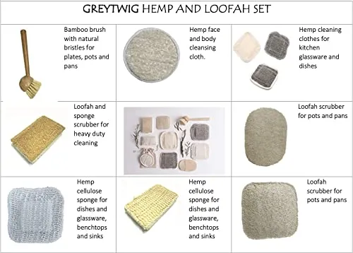 Compostable Hemp and Loofah Kitchen eco Dish sponges for Kitchen