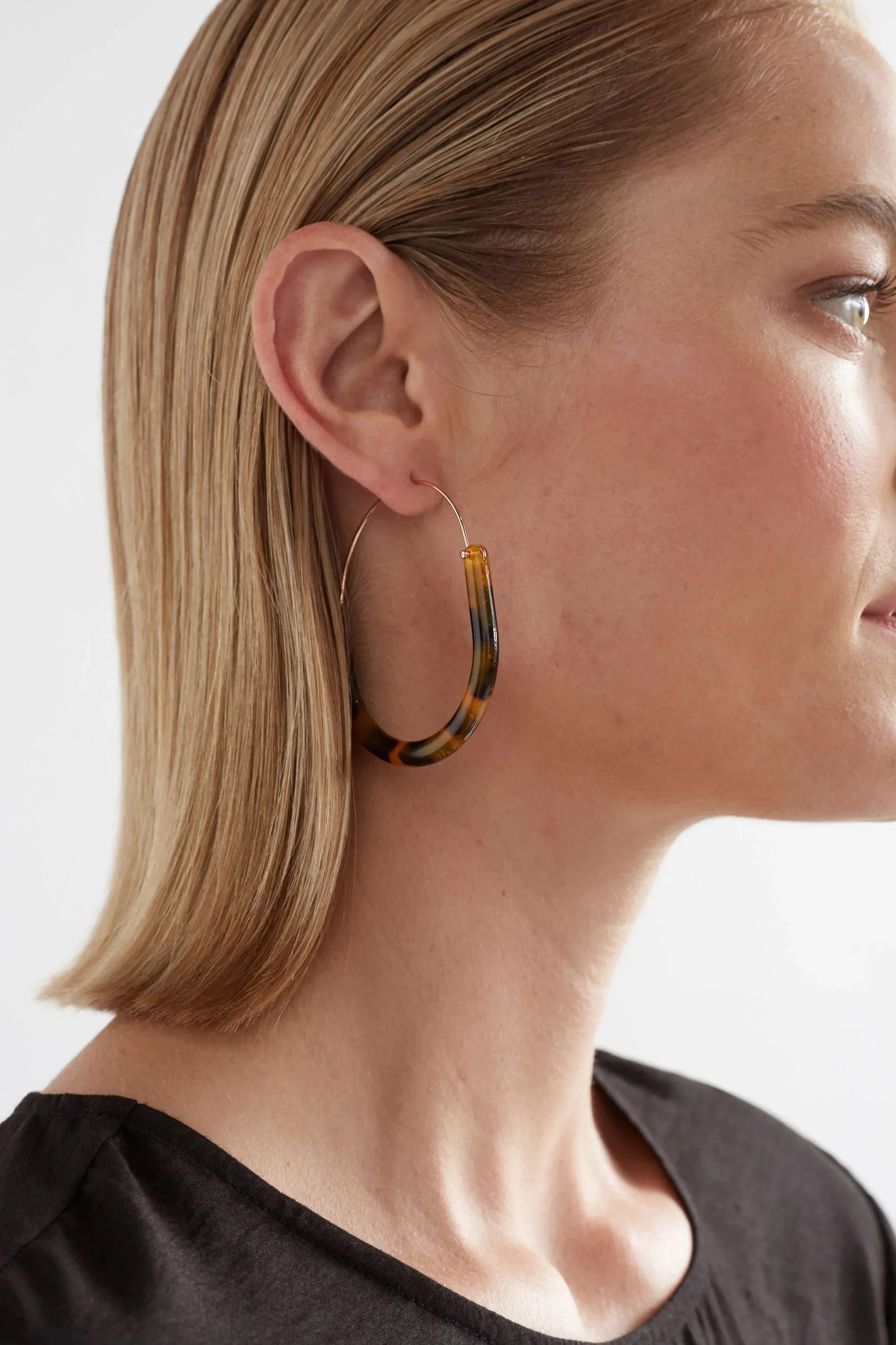 ELK Aki Hoop Earring - Tortoise Shell