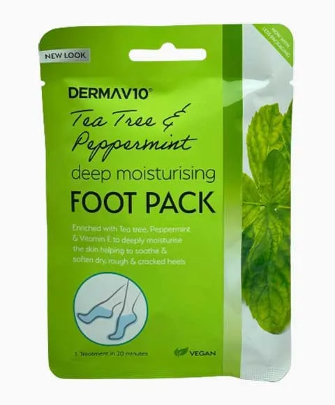 HealthPoint Dermav10 Tea Tree And Peppermint Deep Moisturising Foot Pack