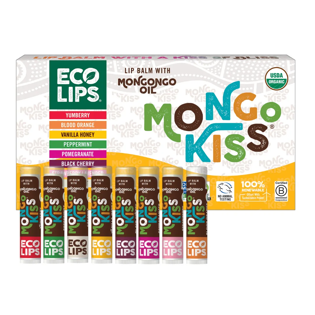 Mongo Kiss® Organic Lip Balm, Value 8 Pack Variety, 0.15 oz.