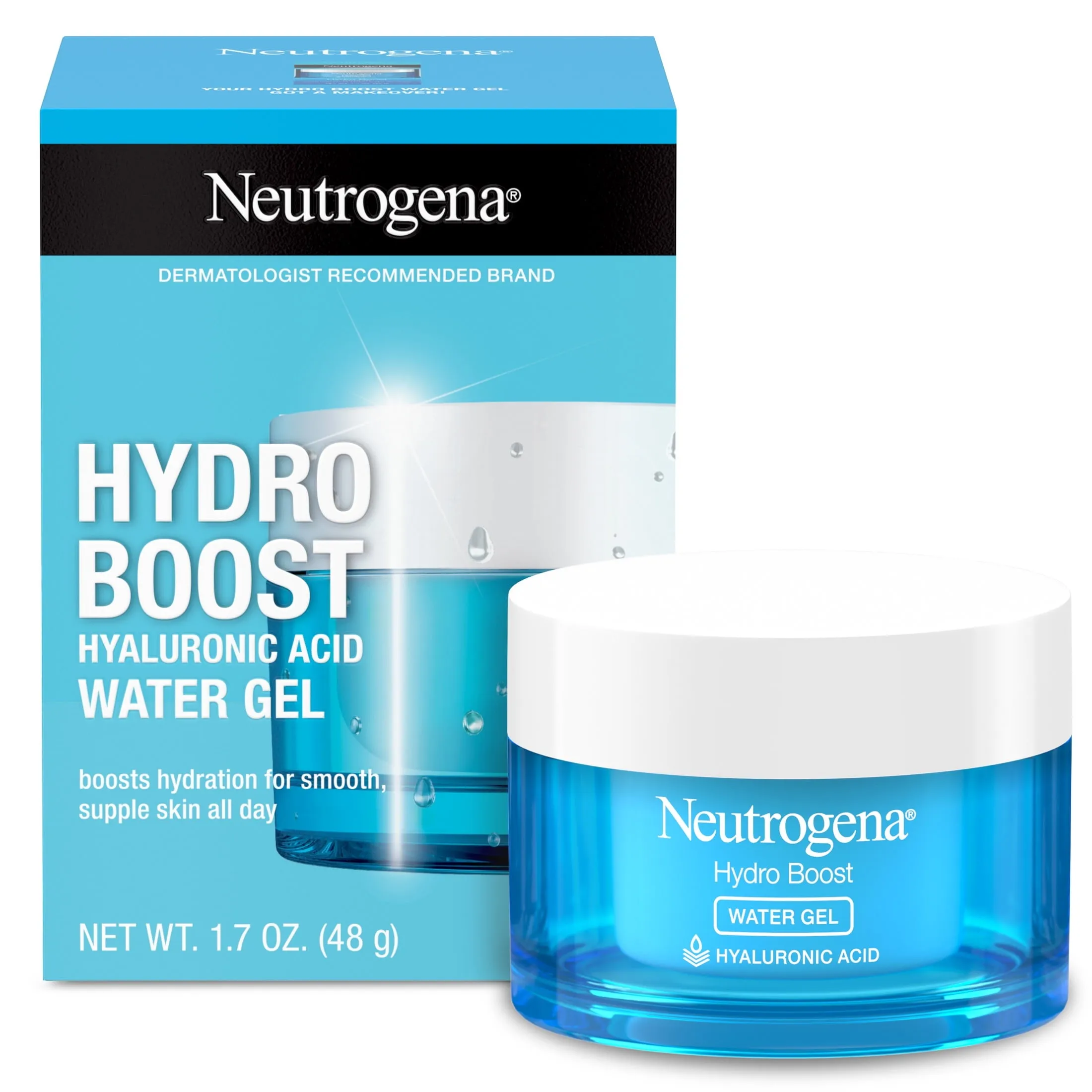 Neutrogena Hydro Boost Water Gel Face Moisturizer Lotion with Hyaluronic Acid, 1.7 oz