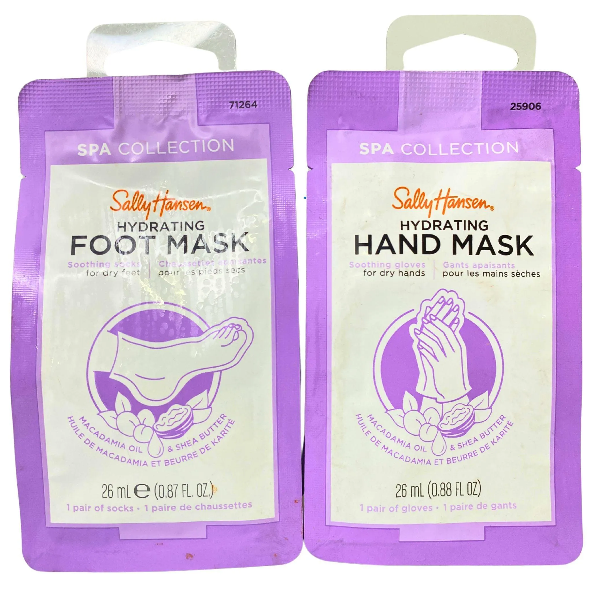 Sally Hansen Hydrating Foot & Hand Mask Spa Collection with Macademia Oil & Shea Butter 26mL (55 Pcs Lot)